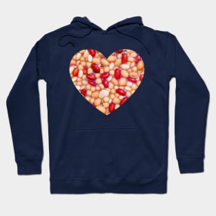 Bean & Chickpea Medley Mix Photograph Heart Hoodie